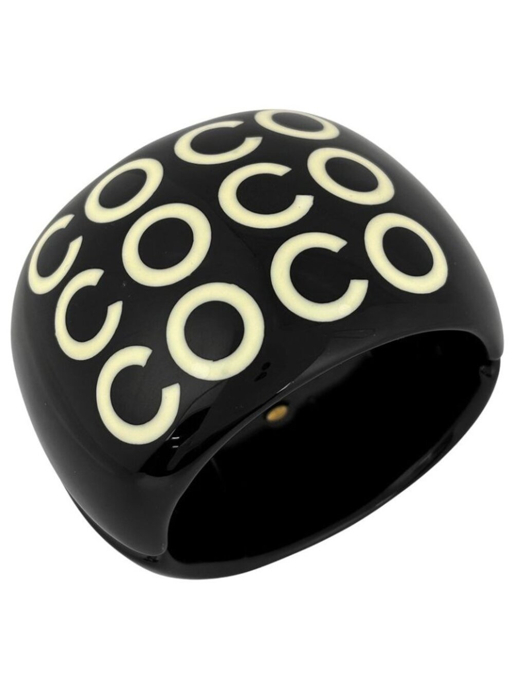 Chanel Logo Bangle Bangles Plastic Black